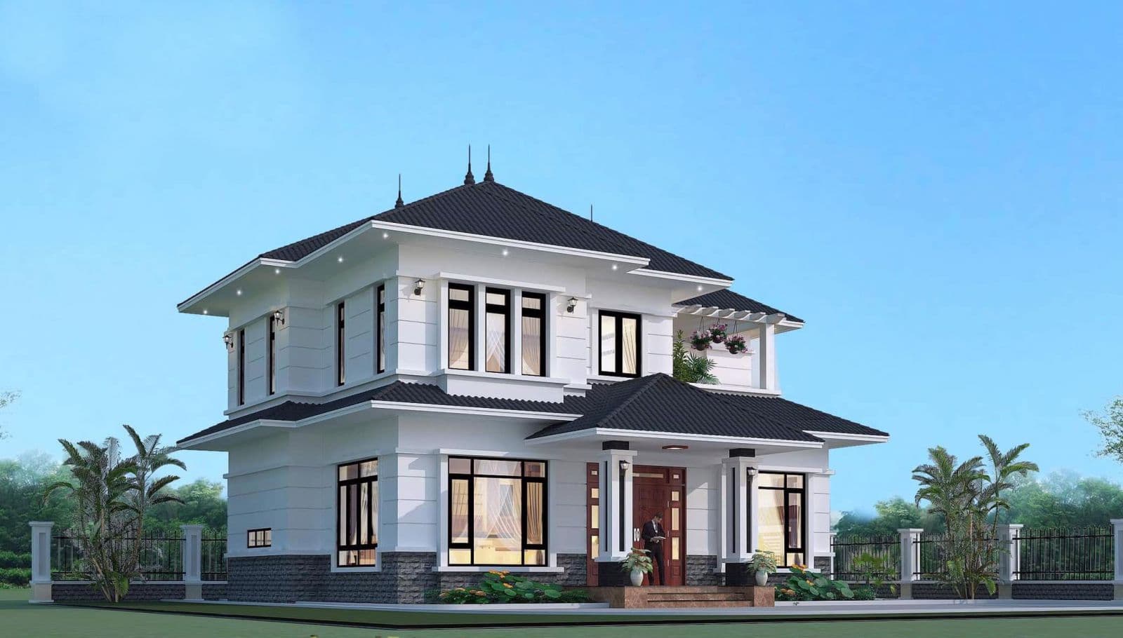 Dự toán chi phí xây dựng mẫu nhà vuông 2 tầng 100m2